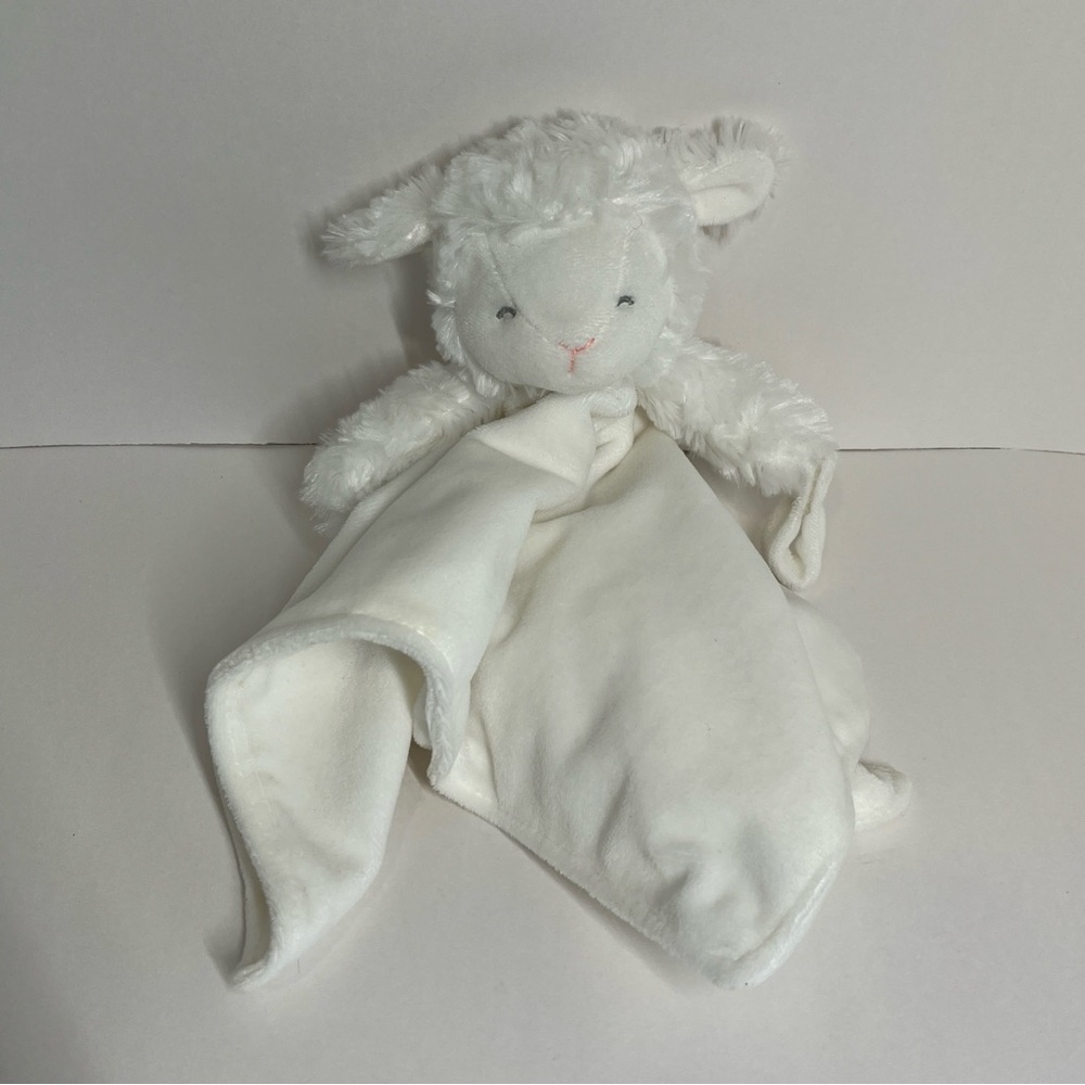 2016 Carter's White Lamb Baby Lovey Security Blanket Pacifier Clip Holder Sheep
